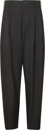 Yohji Yamamoto Broeken, Dames, Zwart, M, Rayon, Zwarte Rechte Pijp Broek