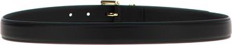 Ferragamo Gold Double Gancini Belt - Black