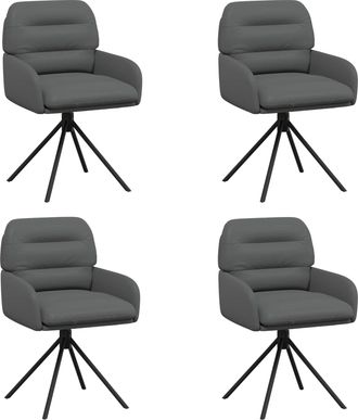vidaXL Sillas De Comedor Giratorias 4 Uds. Cuero Sint&eacute;tico Gris Vidaxl