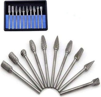 OEM Fresas De Carburo De Tungsteno, Cabezal De Rectificado Para Herramientas Rotativas Dremel, Amoladora, Grabado En Madera, Pulido De Metales, 10 Unidade