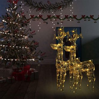Berkfield Home Reindeer Christmas Decorations 2 pcs 60x16x100 cm Acrylic | Size: 60 x 16 x 100 cm