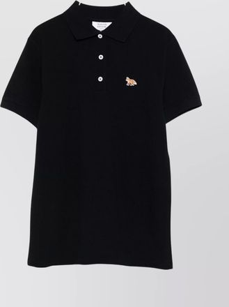 Maison Kitsuné cotton polo shirt featuring fox embroidery