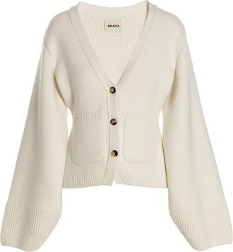 Khaite White Cashmere Womens Cardigan