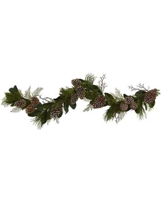Nearly Natural 6ft Pinecone & Pine Artificial Garland