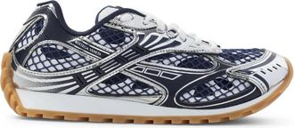 Bottega Veneta Zilveren Mesh Orbit Sneakers - Dames - Sneakers - Blauw - 39 EU - Schoenen