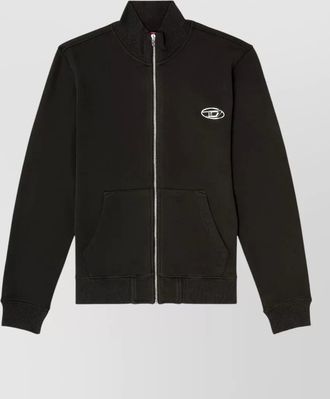 Diesel zip jacket front pockets ribbed cuffs hem