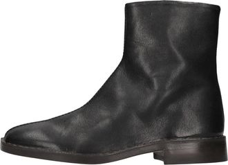 Christophe Lemaire Gepipperde Laarsjes - Dames - Enkellaarsjes - Zwart - 39 EU - Leer - Schoenen