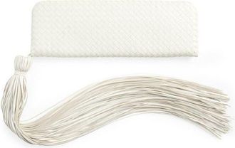 Bottega Veneta Intrecciato Plume Leather Clutch in 9538 Alabaster-Brass V at Nordstrom