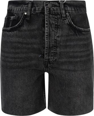 Anine Bing Charcoal Cat Short Pants - Dames - Denim shorts - Zwart - W28 - Denim - Korte Broeken