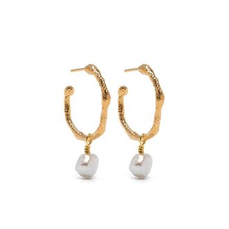 Forte_Forte Faux-pearl Pendant Hoop Earrings