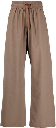 Viktor & Rolf wide-leg drawstring-waist trousers - men - Polyester - L - Brown