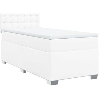 vidaXL Vidaxl - Box Spring Bed with Mattress White 90x200 cm Faux Leather