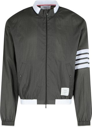 Thom Browne 4 Bar Grey Polyester Jacket