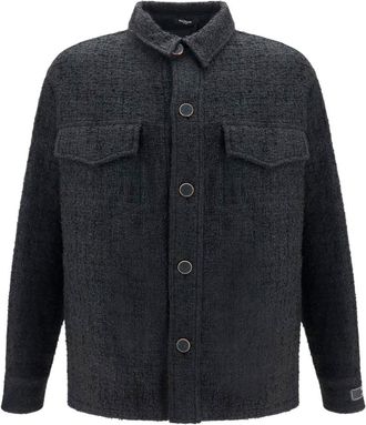 Balmain Black Textured Shirt Jacket