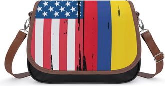 Generic U.S. And Colombia1 Flag Fashion Womens Crossbody Bags Novelty Handbag Shoulder Bag Purse