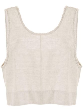 Osklen frayed-edge top - Neutrals
