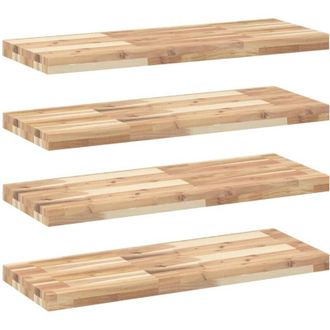vidaXL Floating Shelves 4 pcs 80x30x4 cm Untreated Solid Wood Acacia vidaXL