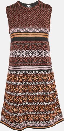 M Missoni Metallic Lurex Patterned Knit Sleeveless Mini Dress