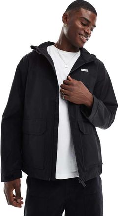Hunter James - Giacca impermeabile nera con cappuccio-Nero