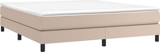 vidaXL Estructura Estructura De Cama Con Somier Cuero Sint&eacute;tico Capuchino 160x200cm Vidaxl