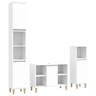 Berkfield Home 3 Piece Bathroom Furniture Set White Engineered Wood