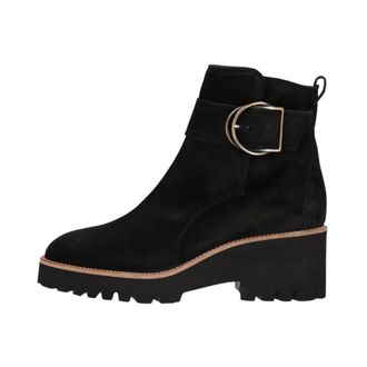 Paul Green Schoenen, Dames, Zwart, 37 1/2 EU, Su&egrave;de, Stijlvolle enkellaarsjes met plateauhak