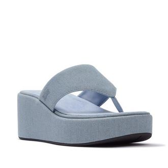 FitFlop Platfforms Wedge TP Sandal in Light Denim at Nordstrom, Size 10