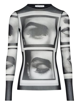 Jean Paul Gaultier printed long-sleeve top - Brown