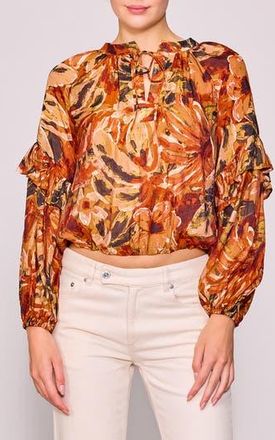 Melloday Print Woven Top in Rust Multi at Nordstrom Rack, Size X-Small