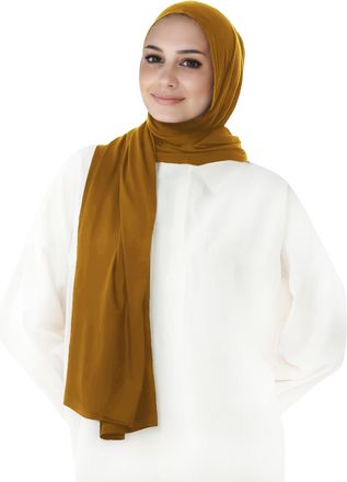 Lina & Lily Pre-sewn Instant Slip-on Modal Jersey Hijab Head Scarf Wrap for Muslim Women (Light Brown)