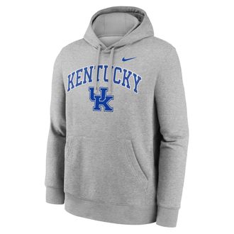 Nike Kentucky Arch Nike Mens College Pullover Hoodie in Grey | NKDK06GNKY-Y48