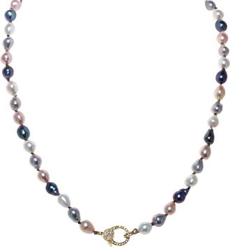 Margo Morrison Vermeil 0.57 Ct. Tw. Diamond & Pearl Necklace