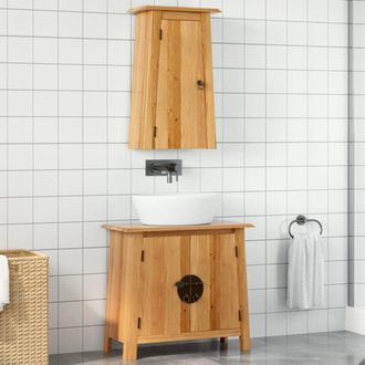 vidaXL Vidaxl - Conjunto De Muebles De Ba&ntilde;o 2 Piezas Madera Maciza De Pino