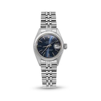 Rolex Pre-owned Rolex Datejust Automatic Chronometer Blue Dial Ladies Watch 69174 BLSJ
