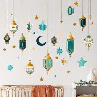 OEM Adhesivo De Pared Retro Con Forma De L&aacute;mpara De Ara&ntilde;a Azul, Ideal Para Dormitorios Y Estudios. Adhesivo Decorativo Para Pared