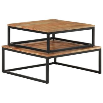 Berkfield Home Nesting Coffee Tables 2 pcs Solid Acacia Wood in Brown