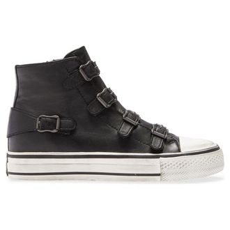 Ash Virgin Nappa Leather Womens High Top Trainers - Black - Size:UK 6