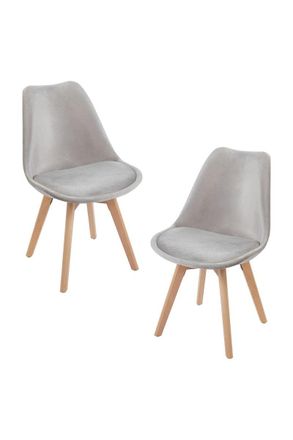 Regalos Miguel Regalos Miguel - Packs Sillas Comedor - Pack 2 Sillas Synk Terciopelo - Gris Claro