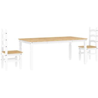 vidaXL Vidaxl - Juego De Comedor Panama 3 Pzas Madera Maciza De Pino Blanco