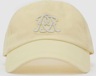 Reiss Powder Yellow Monogram-embroidered Baseball Hat