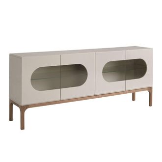 Angel Cerd&aacute; Grey MDF Sideboard with Walnut Legs & LED Interior