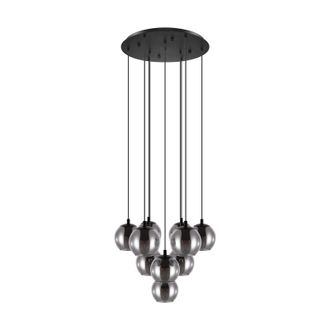 Loops Pendant Light Colour Black Shade Black Transparent Glass Vaporized E27 10x40W