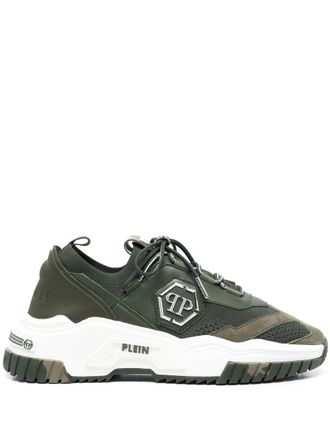 Philipp Plein Hexagon low-top sneakers - unisex - Calf Leather/Rubber/Fabric/Calf Leather - 39 - Green