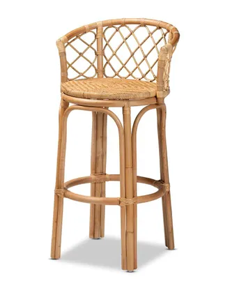 Baxton Studio Orchard Natural Rattan Bar Stool