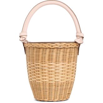 Pamela Munson The Jane Woven Rattan Basket Bag in Blush at Nordstrom