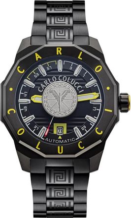 Carlo Colucci Rond Roestvrij Stalen Horloge - Heren - Horloges - Zwart - ONE Size - Accessoires