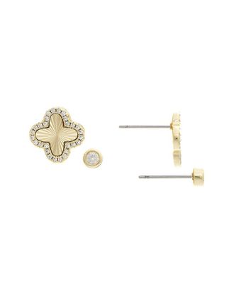 Rivka Friedman 18K Plated Cz Clover Earrings