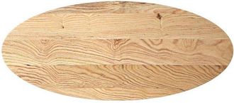 vidaXL Piano per Tavolo 140x60x4 cm in Rovere Massello Ovale - Vidaxl