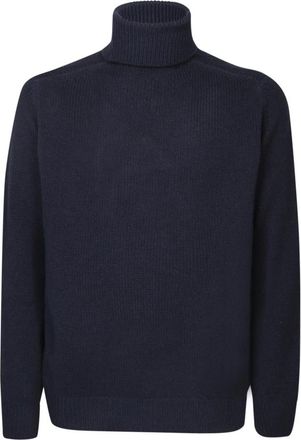 Dell'Oglio High Neck Pullover - Heren - Coltruien - Blauw - M - Wol - Truien & Vesten