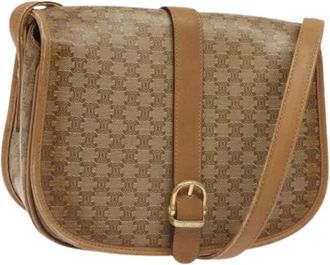 Celine Pre-owned Cross Body Bags, female, Beige, Size: ONE SIZE Pre-owned Vintage macadam shoulder bag